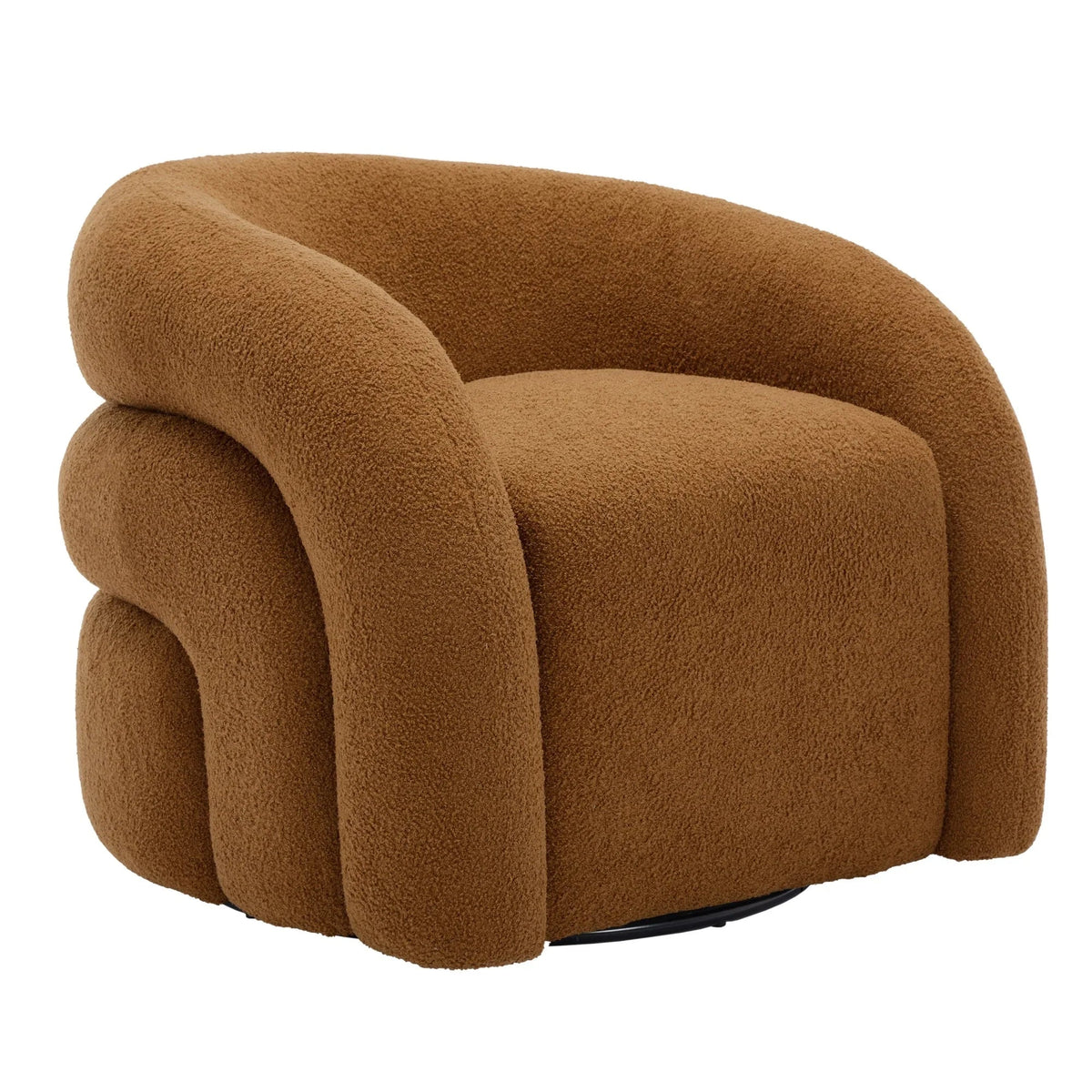 Nouveauté 2026 – Fauteuil pivotant 360" pour salon, fauteuil tonneau bouclé, canapé une place, fauteuil de lecture, vert sauge