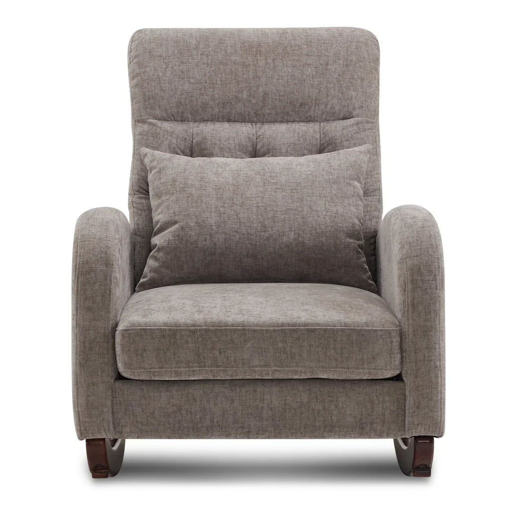 Nouveauté 2026 – Fauteuil à bascule Ktaxon , fauteuil de lecture inclinable, confortable, revêtu de velours peluche, canapé à bascule une place, beige, idéal pour le salon, la chambre d'enfant ou la chambre à coucher