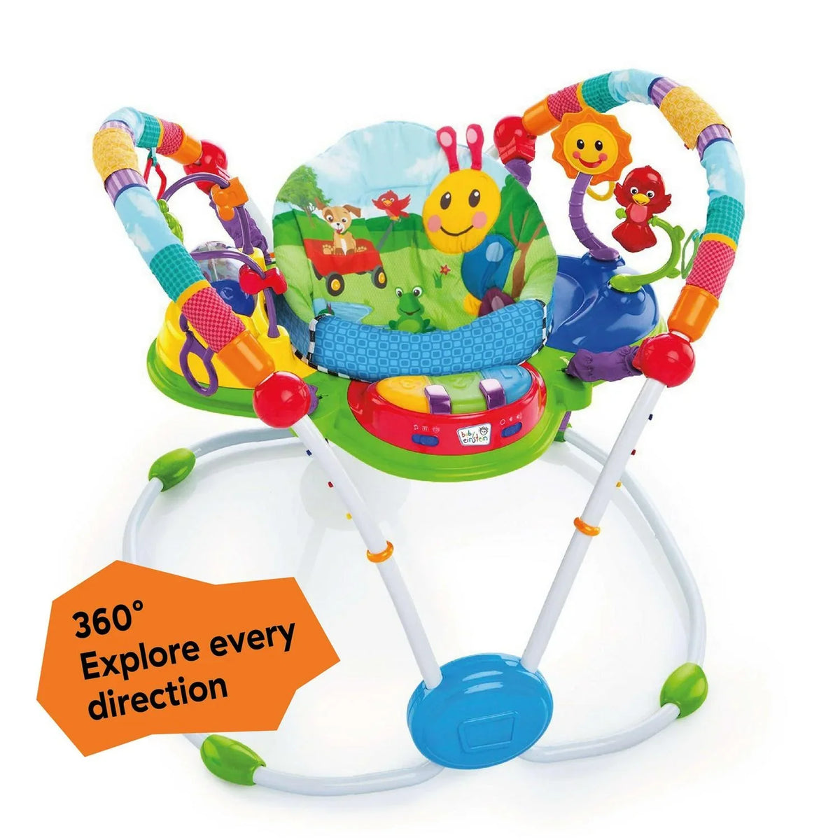 Nouveauté 2026 – Sauteur d'activités Baby Einstein Neighborhood Friends avec lumières et mélodies