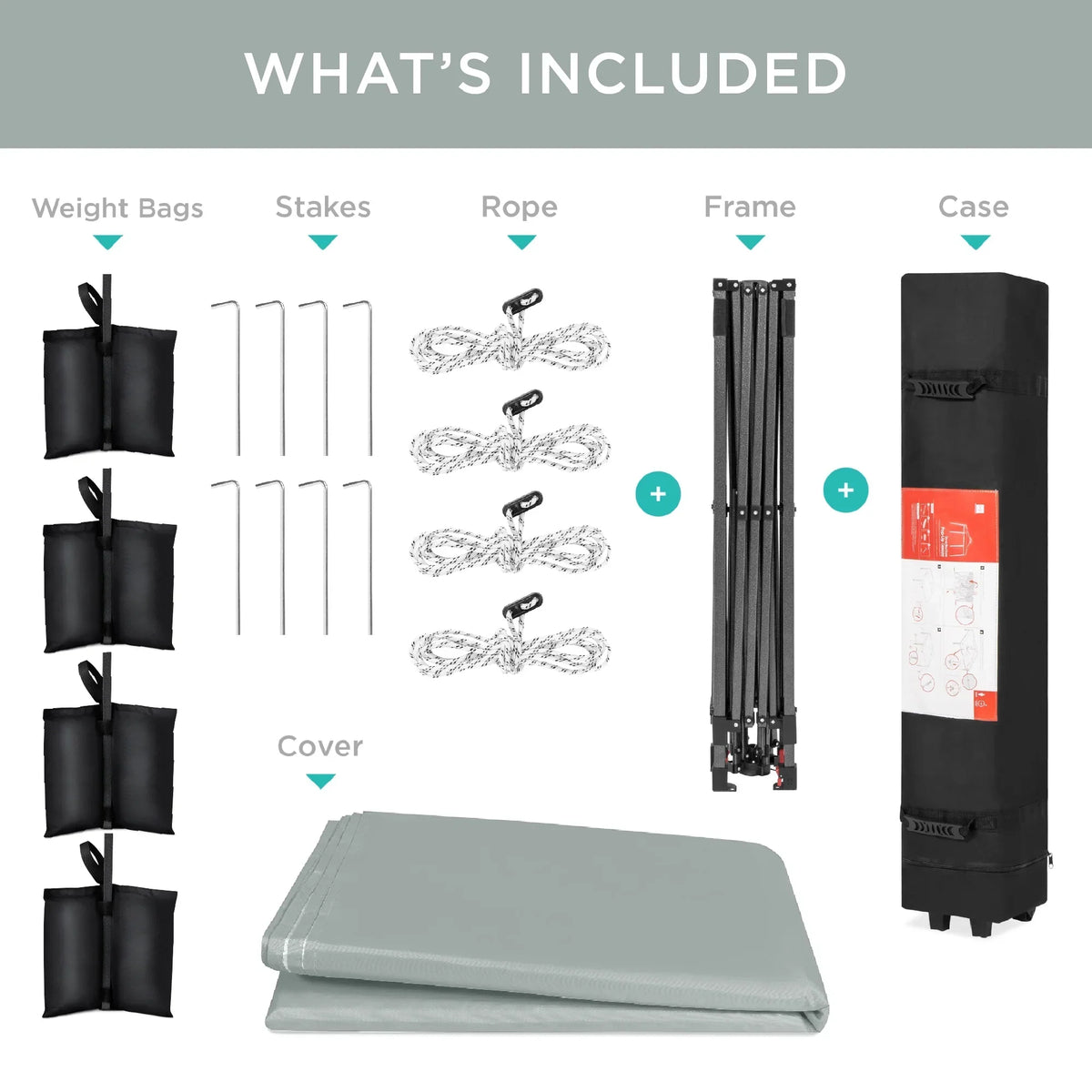 Nouveauté 2026 – Best Choice Products 3,66 m x 3,66 m - Abri pliant facile à monter avec installation en un clic, sac à roulettes et 4 sacs de lestage - Bleu marine