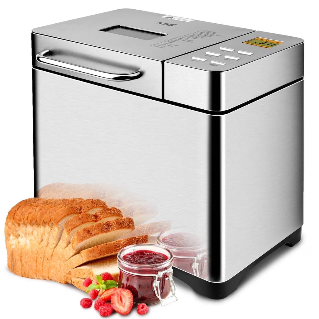 Nouveauté 2026 – Machine à pain KBS 19-en-1 2LB entièrement automatique, écran LCD, acier inoxydable, modèle n° 013