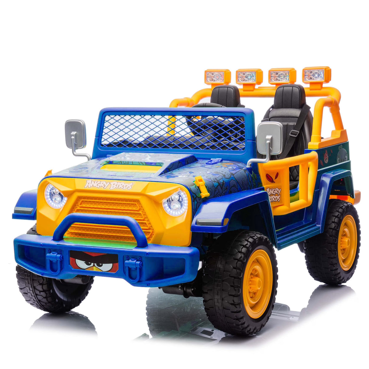 Nouveauté 2026 – Joyracer , véhicule électrique 24 volts pour enfants de 3 à 8 ans, sous licence Angry Birds, avec télécommande, pelle, Bluetooth, phares et roues motorisées. Convient aux enfants jusqu'à 60 kg (130 lbs). Couleur verte