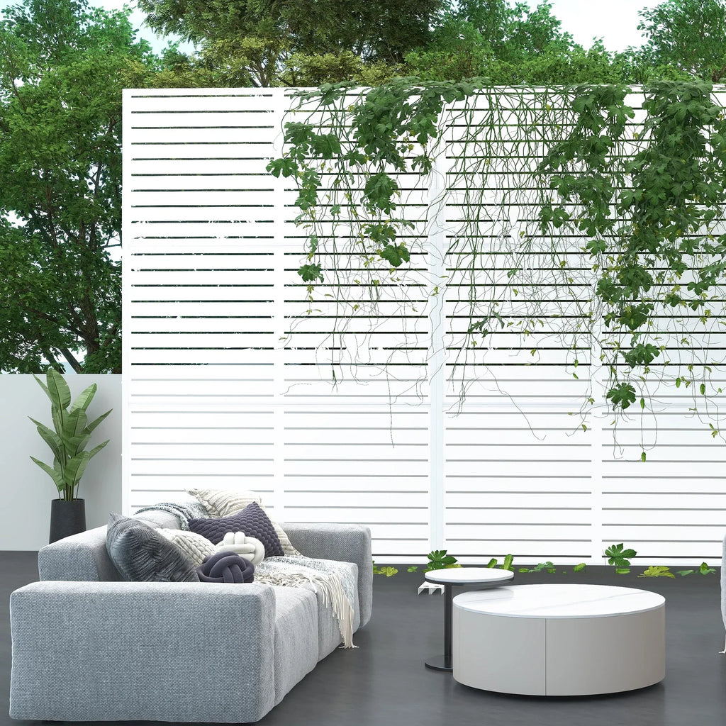Nouveauté 2026 – Panneau de séparation extérieur en métal noir MAYEERTY 72*47" pour patio, style classique à persiennes