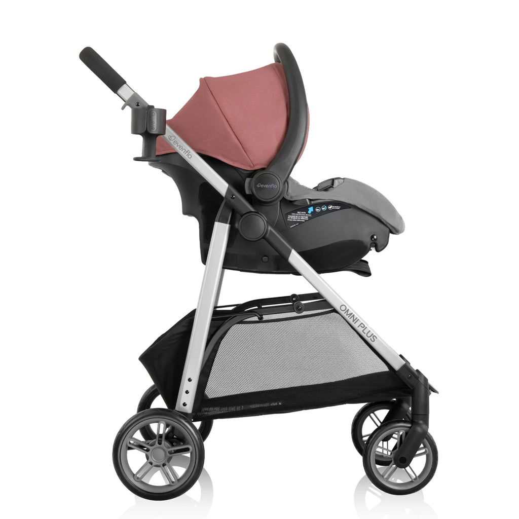 Nouveauté 2026 – Système de voyage modulaire Evenflo Omni Plus avec siège auto pour bébé LiteMax Sport, gris Mylar, unisexe