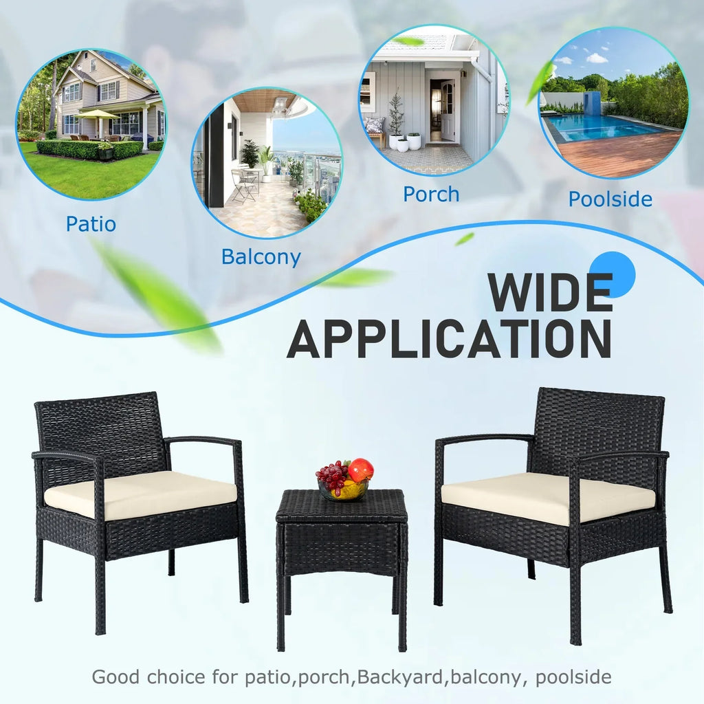 Nouveauté 2026 – Ensemble de mobilier de jardin Tappio , 3 pièces, style bistro, comprenant des chaises de conversation en rotin, une table d'appoint et des coussins. Idéal pour balcon, jardin ou terrasse. Couleur : rouge