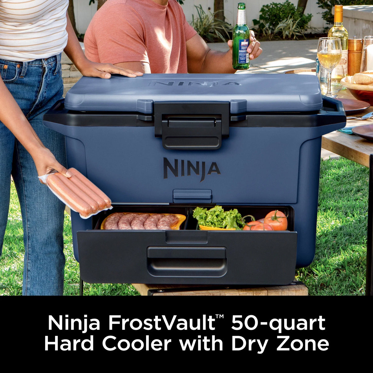 Nouveauté 2026 – Glacière rigide Ninja FrostVault 50 pintes avec zone sèche, grise, FB151GY