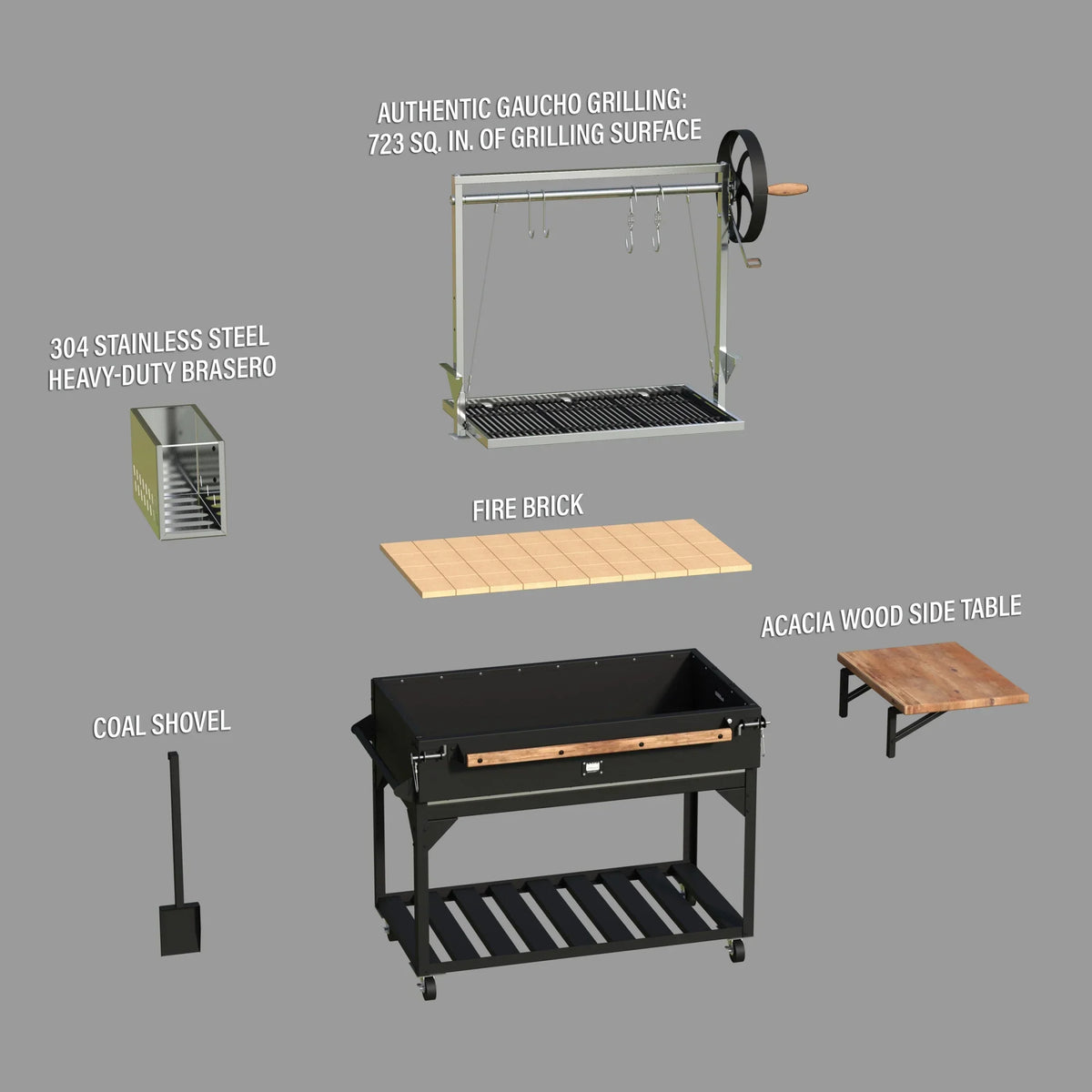 Nouveauté 2026 – Barbecue argentin Santa Maria Backyard Discovery, à bois et charbon de bois, en acier