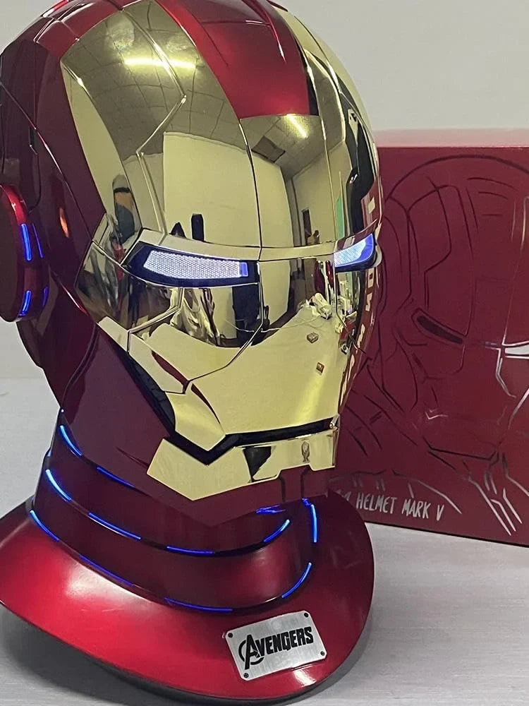 Nouveauté 2026 – Casque Iron Man ZUITEH , nouveau masque de super-héros Iron Man avec voix de Jarvis et ouverture/fermeture contrôlée par télécommande et tactile, objet de collection réaliste, masque de super-héros idéal pour Halloween, Noël, un anni