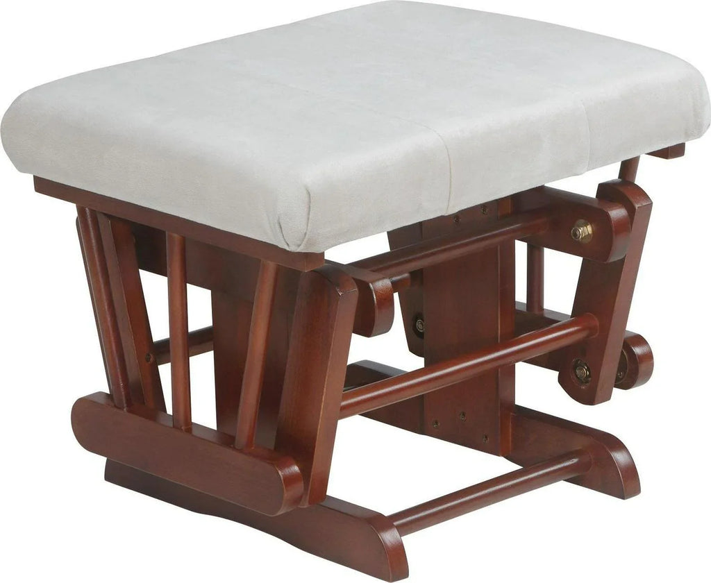Nouveauté 2026 – Fauteuil à bascule Alice et repose-pieds avec coussin, finition espresso, coussins beiges, AFG