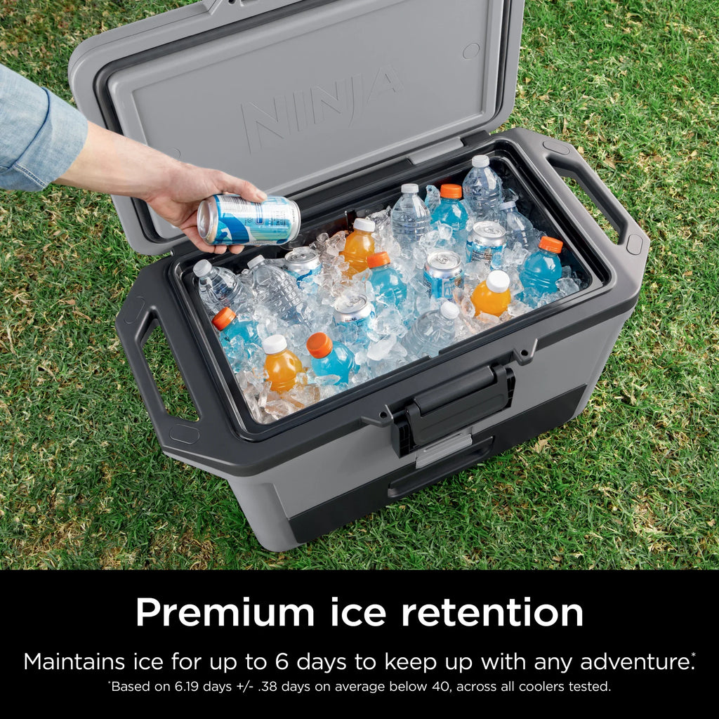 Nouveauté 2026 – Glacière rigide Ninja FrostVault 50 pintes avec zone sèche, grise, FB151GY