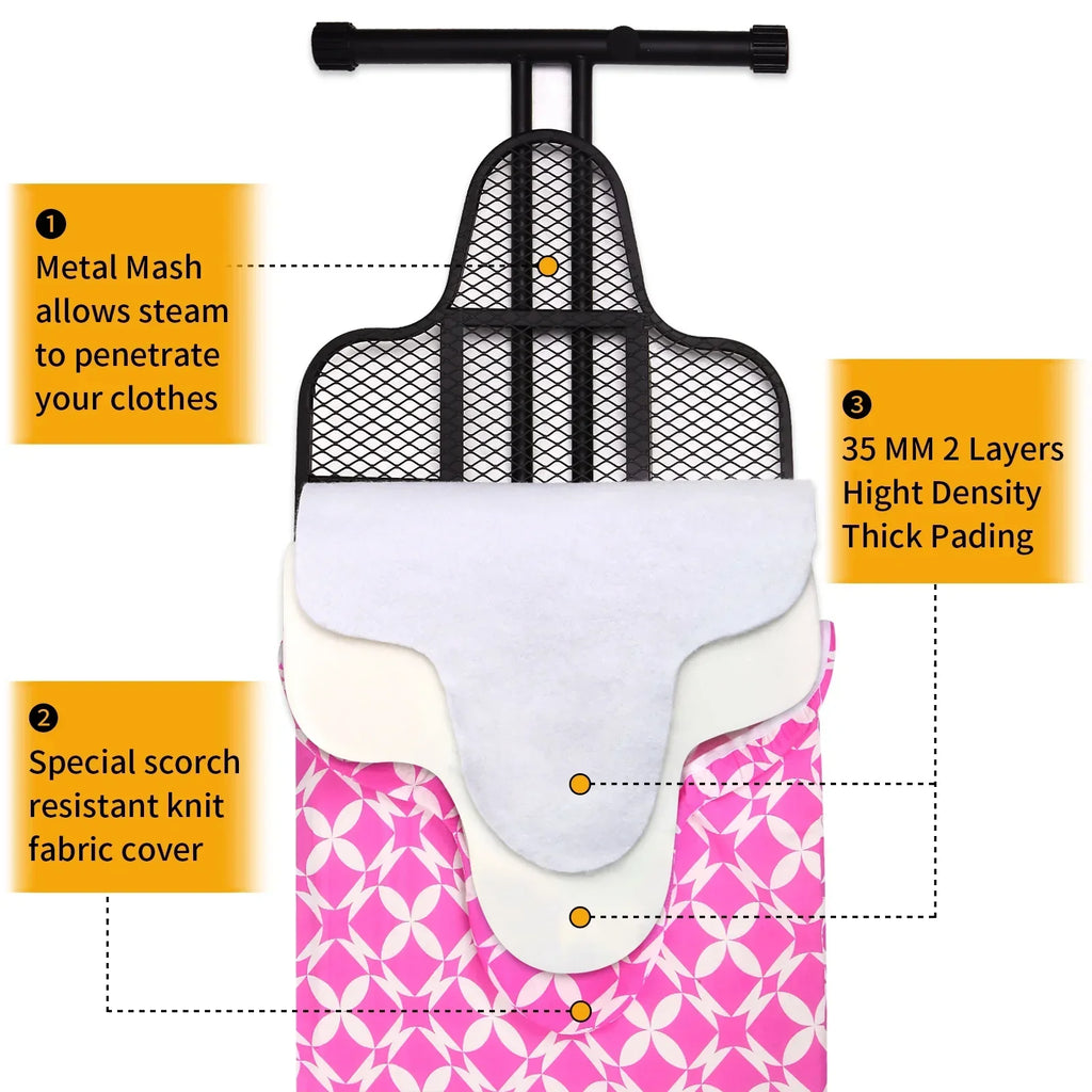 Nouveauté 2026 – Planche à repasser extra large KDJ HOME Slieton avec barre de suspension, 51 cm de large (20 pouces