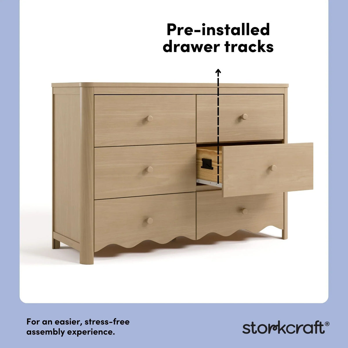 Nouveauté 2026 – Commode pour chambre d'enfant Storkcraft Casablanca 6 tiroirs, couleur sauge