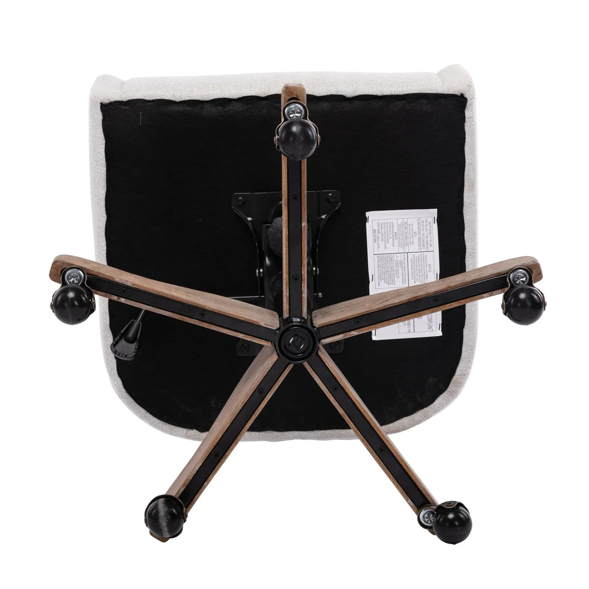 Nouveauté 2026 – Chaise de bureau pivotante à 360° , chaise de coiffeuse rembourrée avec base en bois massif et roulettes, hauteur réglable, idéale pour la chambre ou le salon, marron