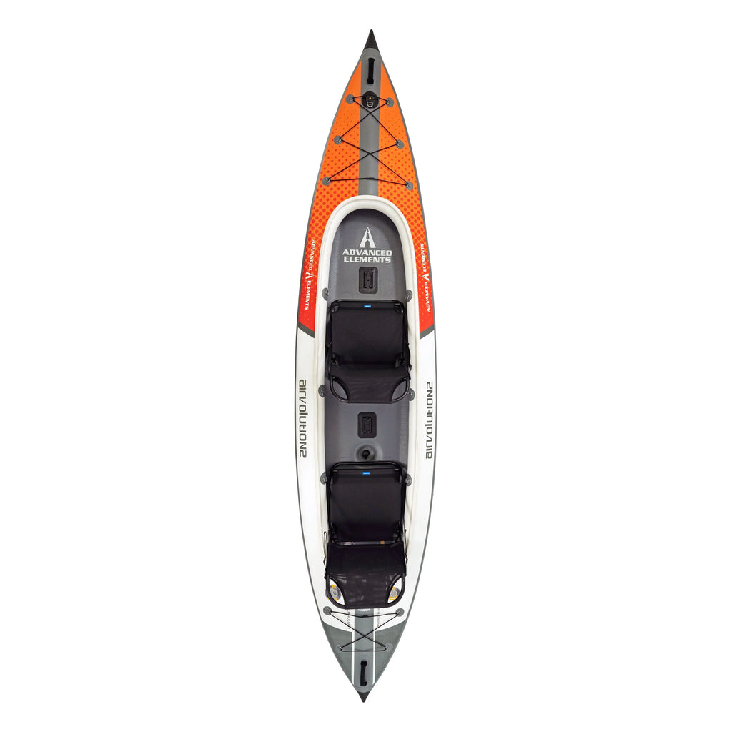 Nouveauté 2026 – Kayak gonflable Advanced Elements AirVolution 2 Pro avec pompe - Kayak tandem de loisirs - 4,4 m (14,5 pi) - Orange