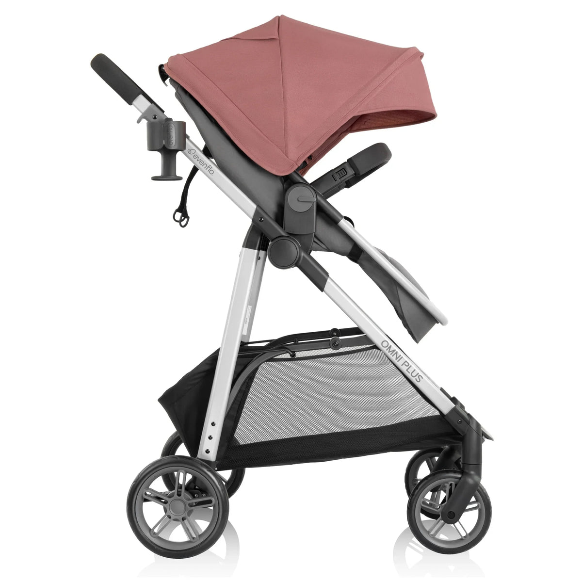 Nouveauté 2026 – Système de voyage modulaire Evenflo Omni Plus avec siège auto pour bébé LiteMax Sport, gris Mylar, unisexe