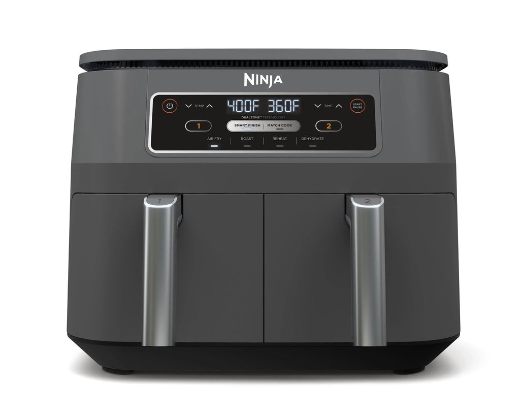 Nouveauté 2026 – Friteuse à air chaud Ninja Foodi 4 en 1 de 8 pintes (7,6 L) avec 2 paniers et technologie DualZone (DZ100WM). Fonctions : friture, rôtissage et plus encore