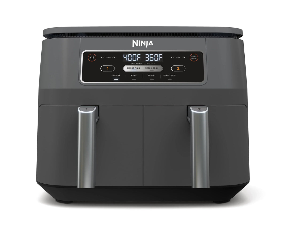 Nouveauté 2026 – Friteuse à air chaud Ninja Foodi 4 en 1 de 8 pintes (7,6 L) avec 2 paniers et technologie DualZone (DZ100WM). Fonctions : friture, rôtissage et plus encore