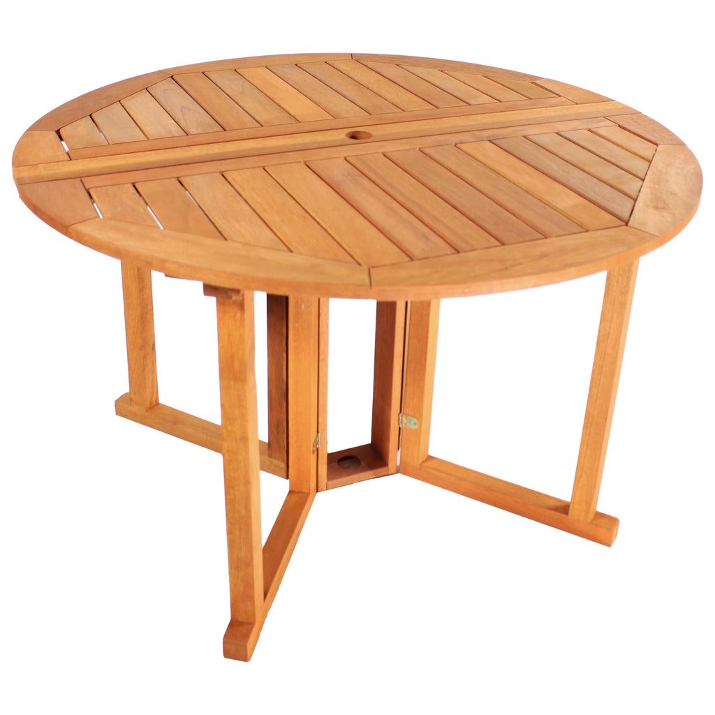 Nouveauté 2026 – Table de salle à manger d'extérieur Sunnydaze 47,25" en bois dur malaisien à abattants