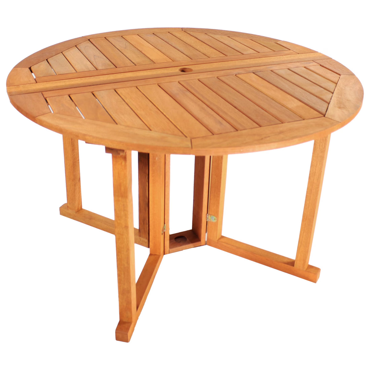 Nouveauté 2026 – Table de salle à manger d'extérieur Sunnydaze 47,25" en bois dur malaisien à abattants
