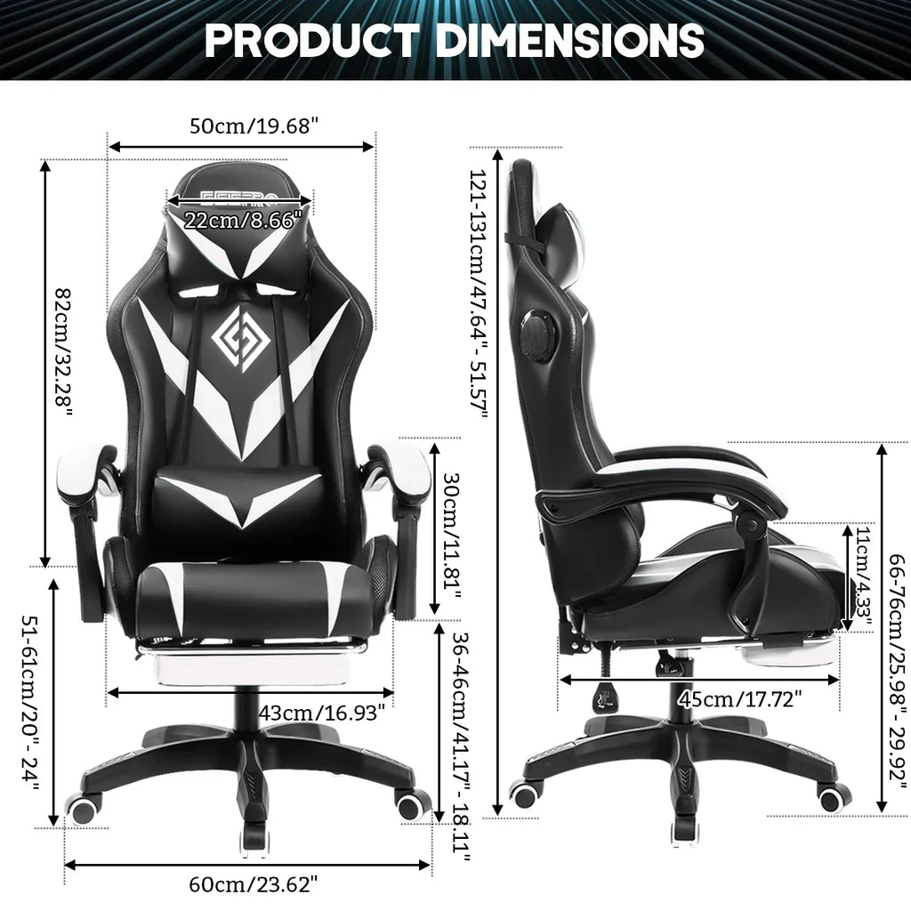 Nouveauté 2026 – Fauteuil de jeu Hoffree avec haut-parleurs intégrés, en cuir PU, repose-pieds et éclairage LED. Fauteuil ergonomique pour gamer avec massage, soutien lombaire et appui-tête pivotant et réglable. Idéal pour le télétravail et le bureau