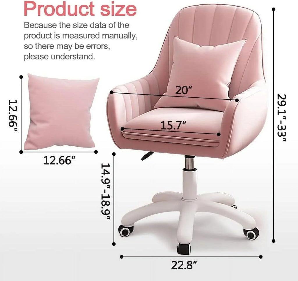 Nouveauté 2026 – Fauteuil de bureau Home , chaise d'ordinateur avec dossier mi-haut capitonné, style moderne, pivotante et réglable en hauteur, en velours blanc
