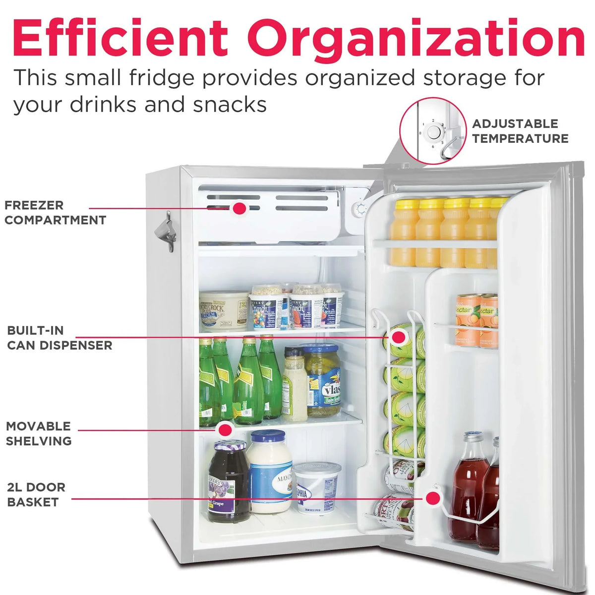 Nouveauté 2026 – Réfrigérateur de bar rétro Frigidaire EFR376-C-PINK 3,2 pi³ (rose), 65 watts, avec ouvre-bouteille latéral