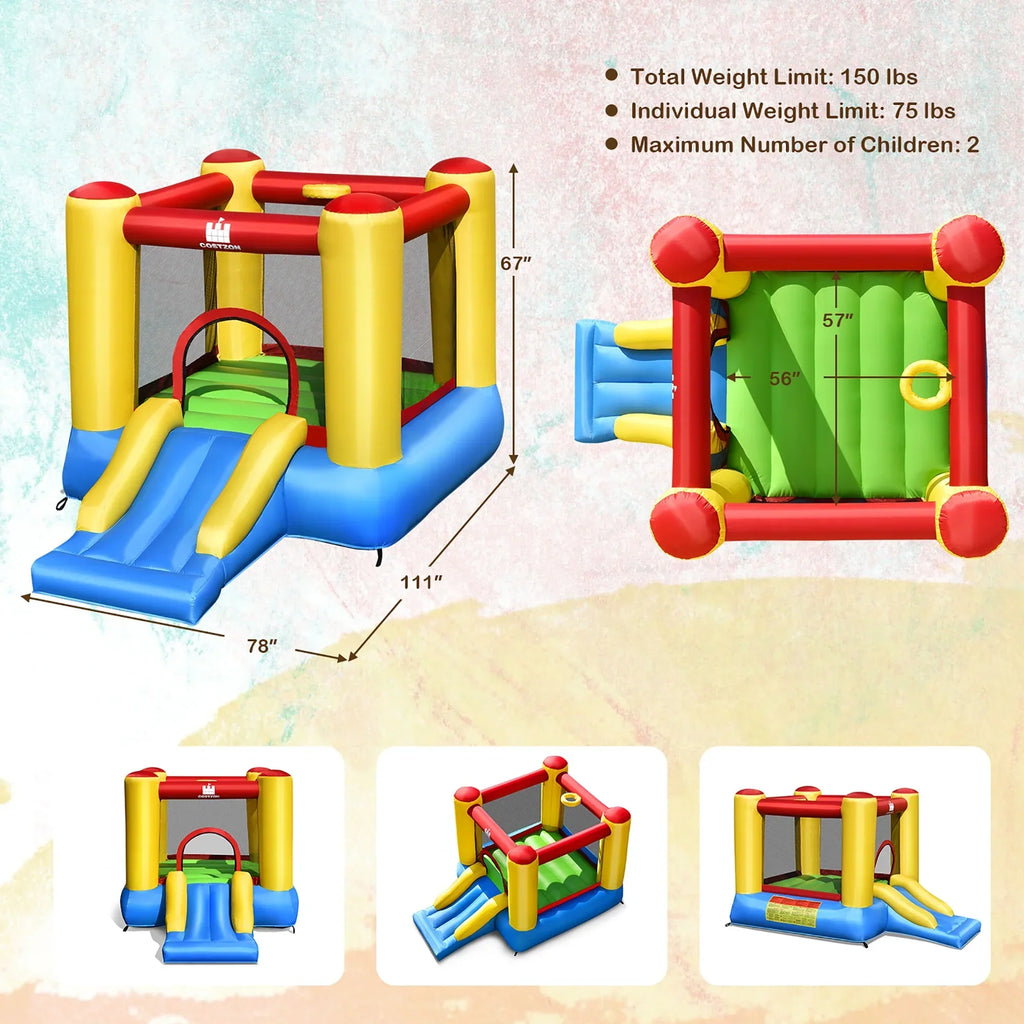 Nouveauté 2026 – Château gonflable Costway pour enfants avec toboggan et souffleur de 480 W