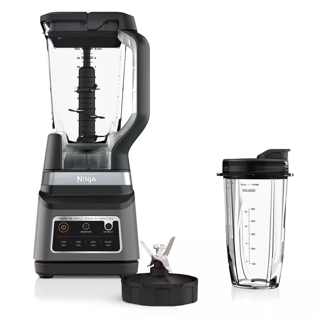 Nouveauté 2026 – Blender Ninja Professional Plus DUO , 1400 W, 2 programmes Auto-IQ pour smoothies, extraction des nutriments, pichet de broyage total de 2,1 L* et (1) gobelet de 710 ml à emporter, noir, BN750