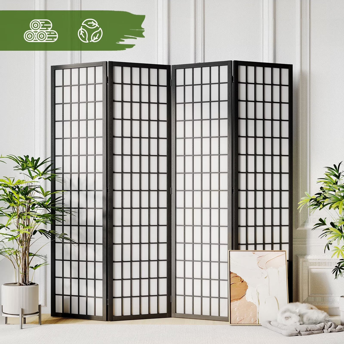 Nouveauté 2026 – Paravent Shoji JOSTYLE , 6 panneaux pliables, pour séparer les pièces en toute intimité, style japonais, en bois, 1,80 m (5,9 pi), couleur naturelle