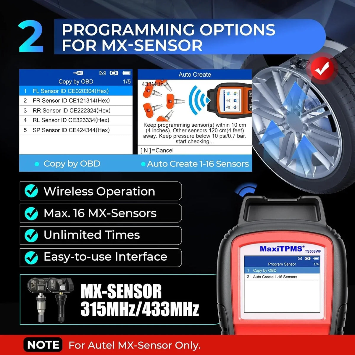 Nouveauté 2026 – Outil TPMS MaxiTPMS TS508WF , version Wi-Fi améliorée (2025) des modèles TS508, TS501 PRO, TS408S et TS601, outil de programmation TPMS MX-Sensor, outil de diagnostic/réinitialisation et de réapprentissage TPMS, lecture/effacement de