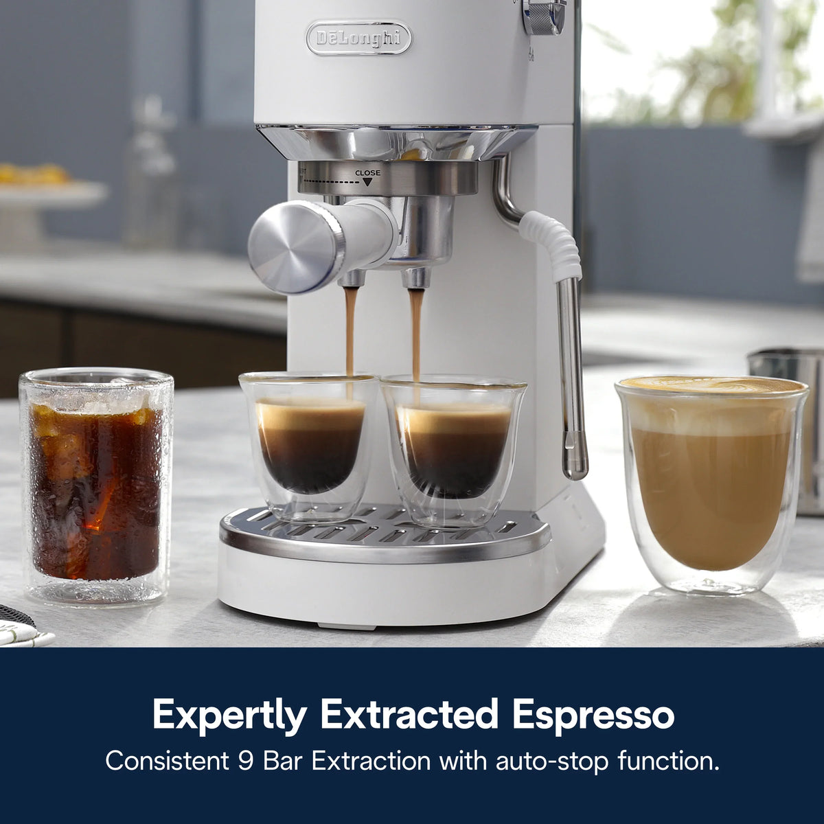 Nouveauté 2026 – Machine à expresso De’Longhi Dedica Duo , format compact avec mousseur intégré pour latte art, expresso, café infusé à froid, lattes et plus encore, acier inoxydable