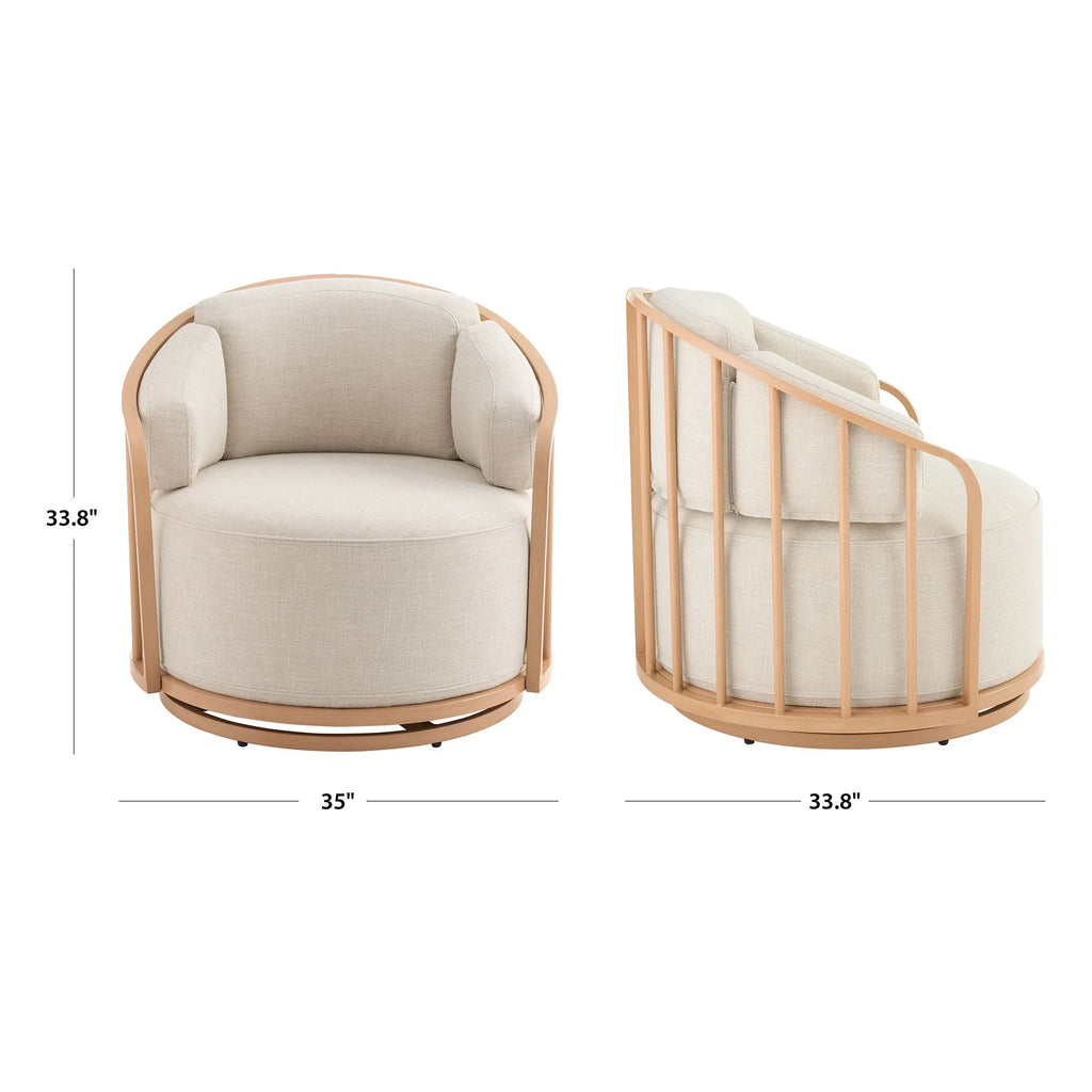 Nouveauté 2026 – Fauteuil pivotant Lillian Birdcage, lin crème, collection Better Homes & Gardens