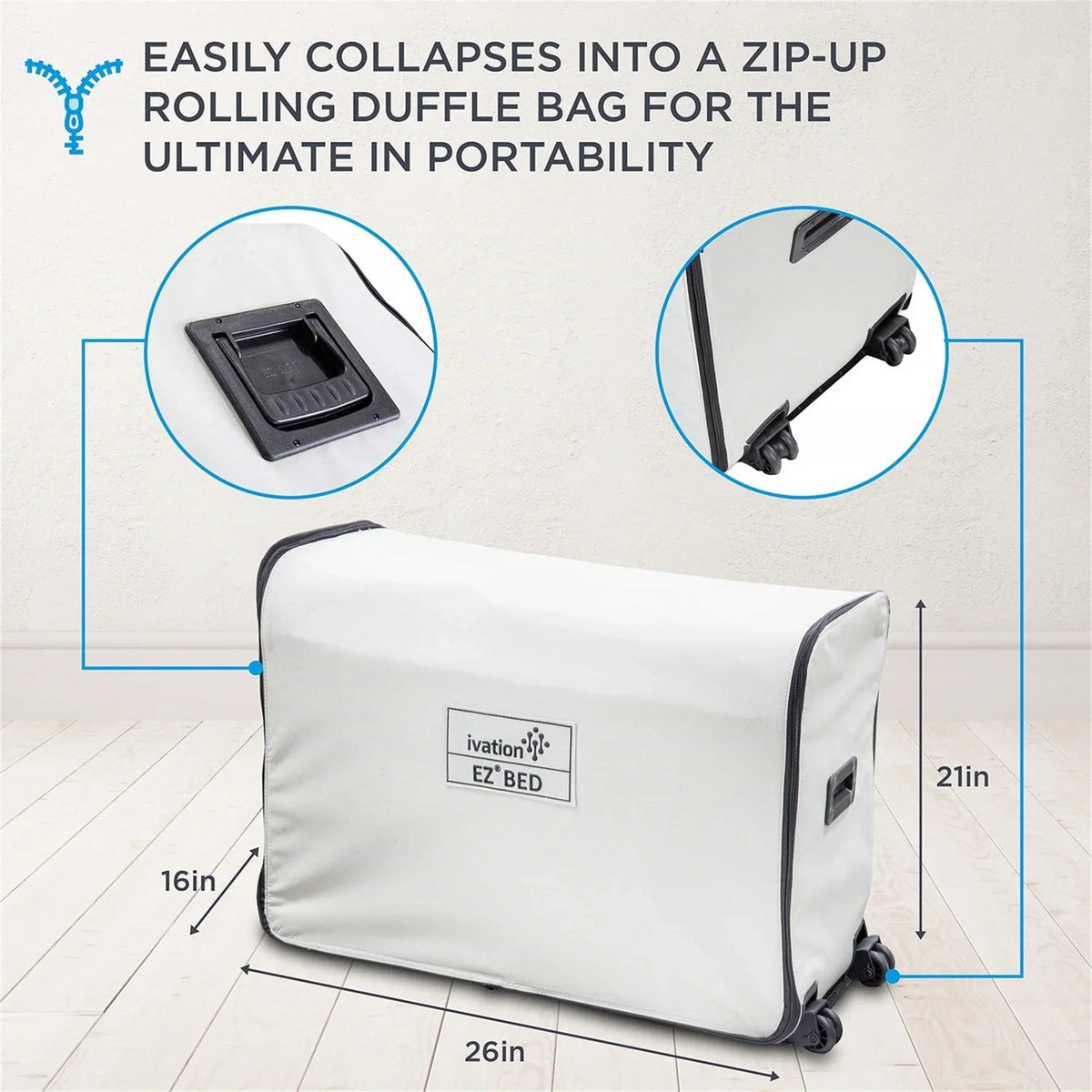 Nouveauté 2026 – Lit gonflable portable Ivation EZ-Bed 10 po avec pompe intégrée