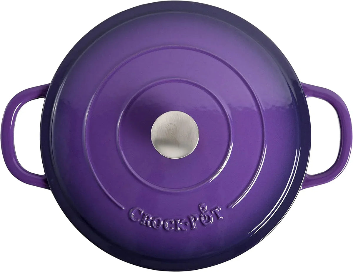 Nouveauté 2026 – Crock-Pot Artisan 2 pièces Cocotte en fonte émaillée de 5 pintes avec couvercle couleur lavande
