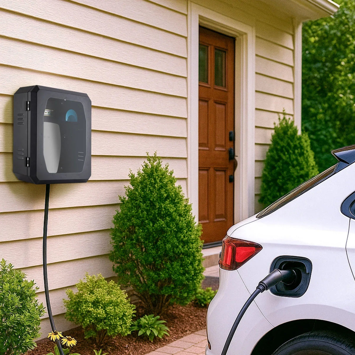 Nouveauté 2026 – Boîtier de recharge mural pour véhicule électrique, compatible avec les chargeurs Tesla pour intérieur et extérieur (noir foncé