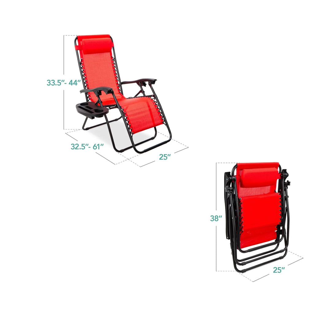 Nouveauté 2026 – Ensemble de 2 fauteuils inclinables zéro gravité Best Choice Products pour terrasse et piscine avec porte-gobelet - Gris