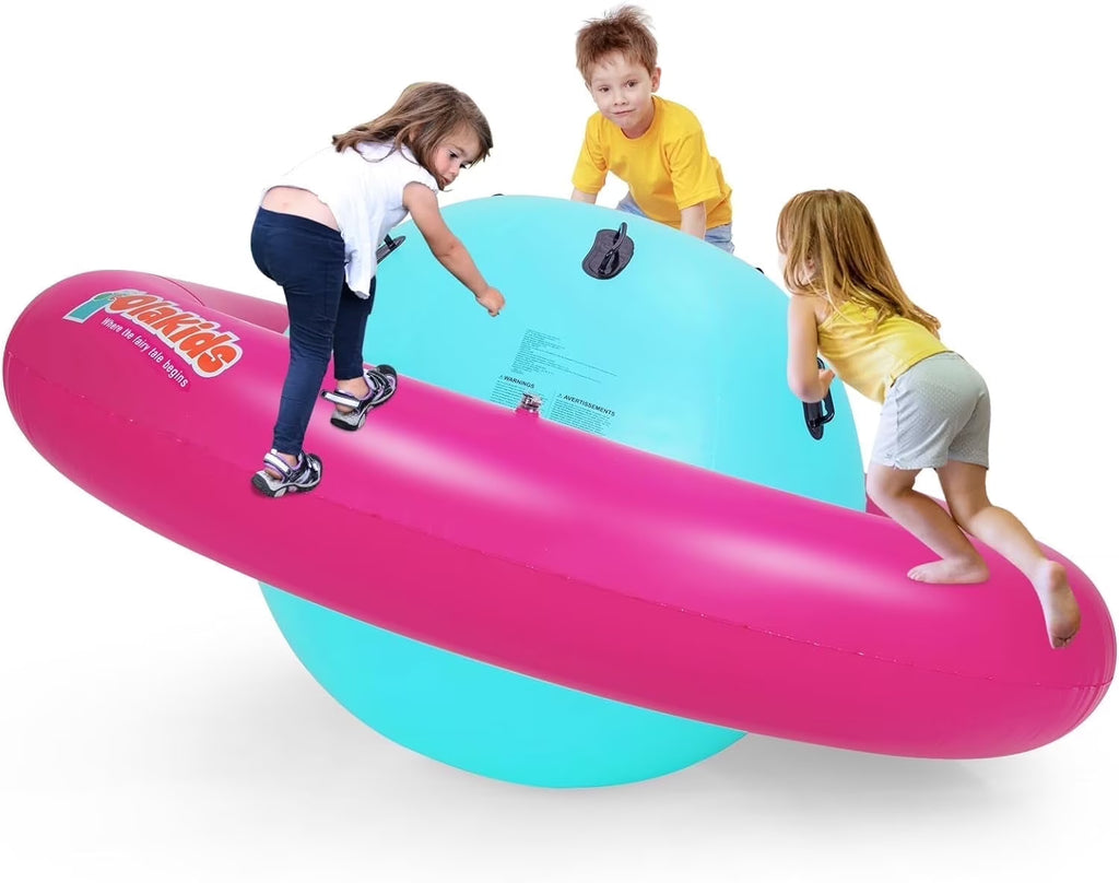 Nouveauté 2026 – Dôme gonflable à bascule OLAKIDS , 2,4 m (8 pi), balançoire géante d'extérieur pour enfants avec 6 poignées de sécurité, poids maximal 113 kg (250 lb), jouet d'escalade pour tout-petits, équipement de jeu pour jardin