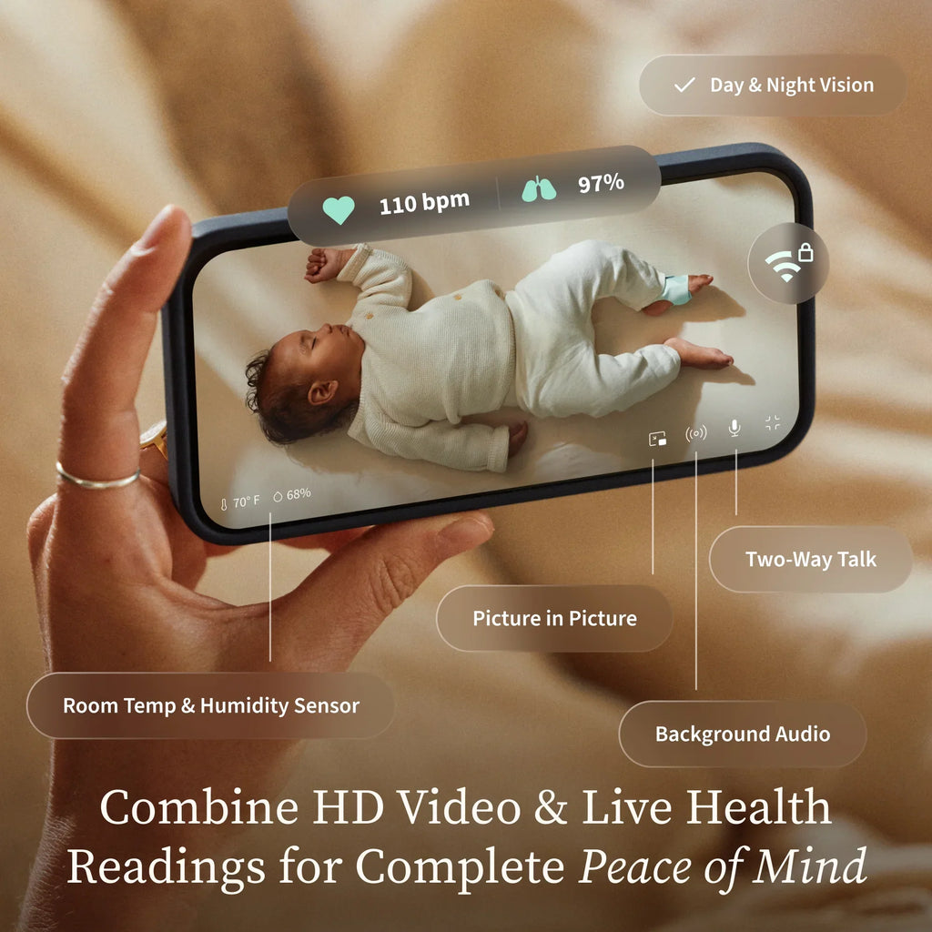 Nouveauté 2026 – Owlet Dream Duo (3e génération) – Approuvé par la FDA, système de surveillance bébé intelligent tout-en-un avec chaussette et caméra HD 2K