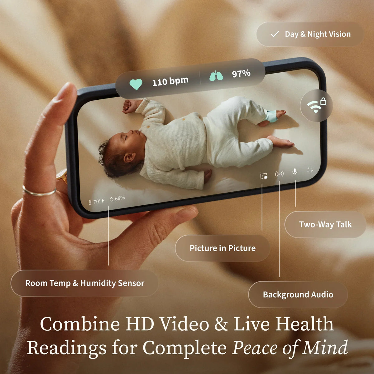 Nouveauté 2026 – Owlet Dream Duo (3e génération) – Approuvé par la FDA, système de surveillance bébé intelligent tout-en-un avec chaussette et caméra HD 2K