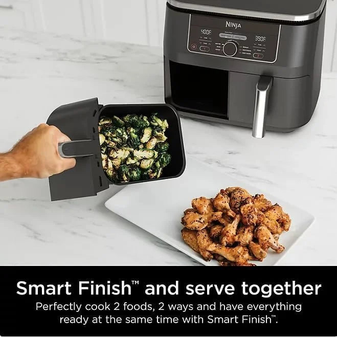 Nouveauté 2026 – Friteuse à air Ninja Foodi 8 pintes à 2 paniers , noire - Technologie DualZone, finition élégante