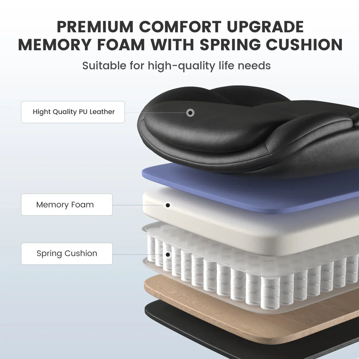 Nouveauté 2026 – Fauteuil de bureau ergonomique Mainstays Executive à dossier haut en cuir noir