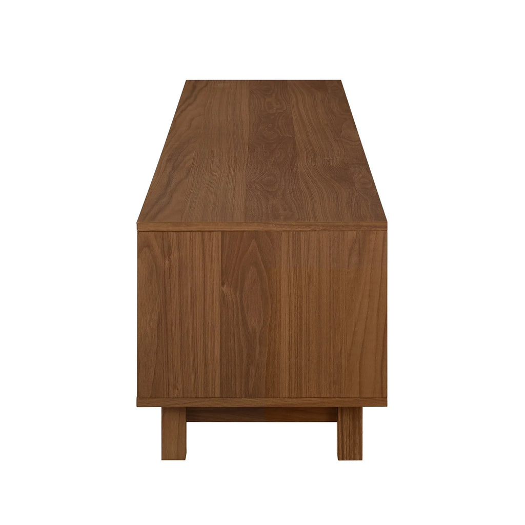 Nouveauté 2026 – Meuble TV Walker Edison , style moderne du milieu du siècle, à deux portes cannelées, pour téléviseurs jusqu'à 80 pouces, chêne côtier