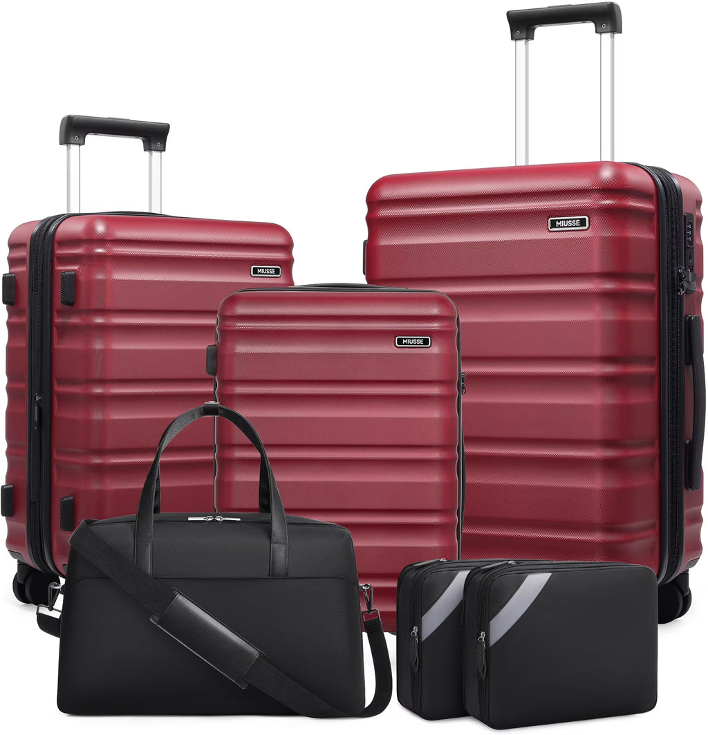 Nouveauté 2026 – Ensemble de bagages MIUSSE , 3 pièces : valise cabine 20 pouces à roulettes, coque rigide 100 % PC avec serrure TSA, conforme aux normes des compagnies aériennes, avec sac à dos de voyage pour hommes et femmes