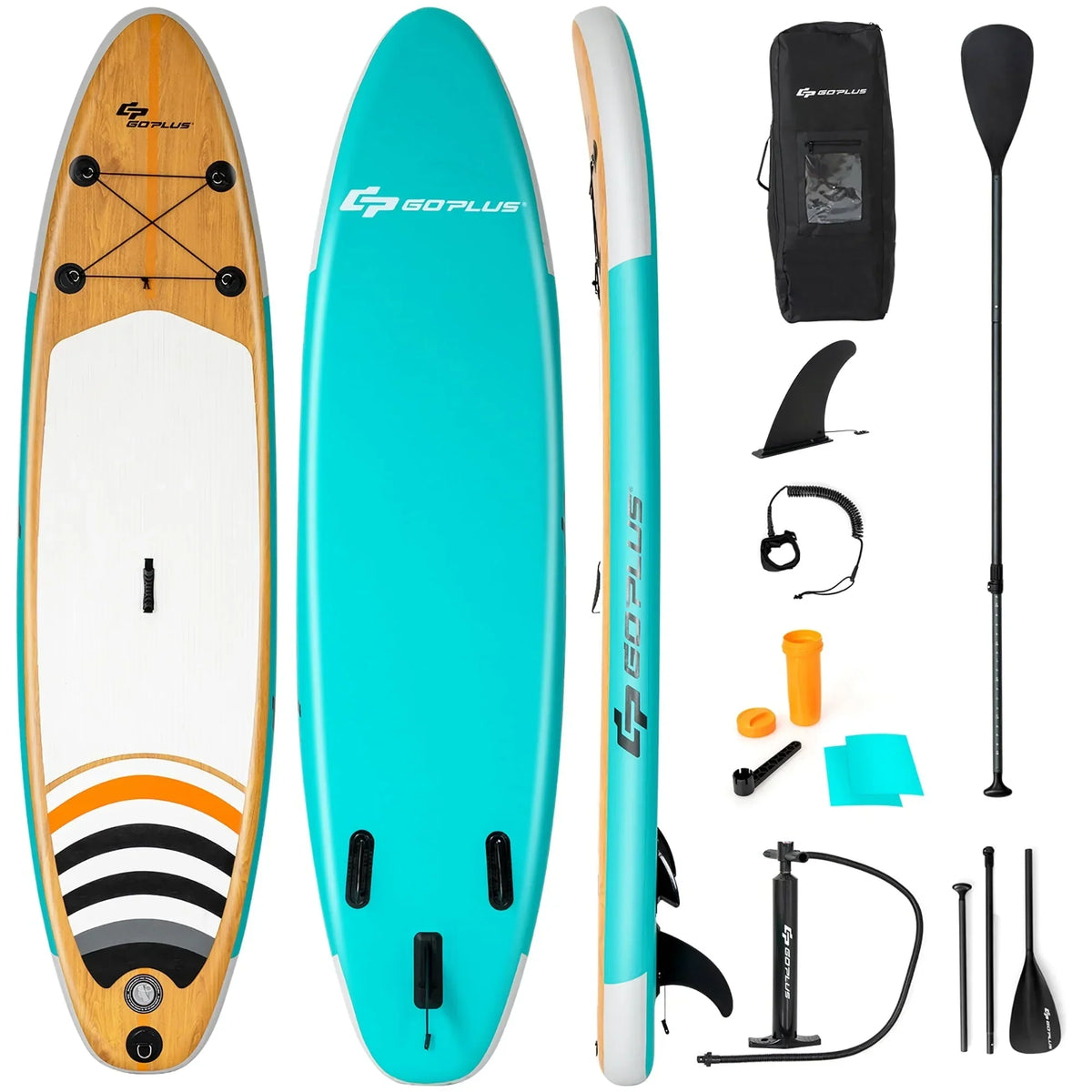 Nouveauté 2026 – Planche de paddle gonflable Goplus 11' (3,35 m) avec sac et pompe en aluminium