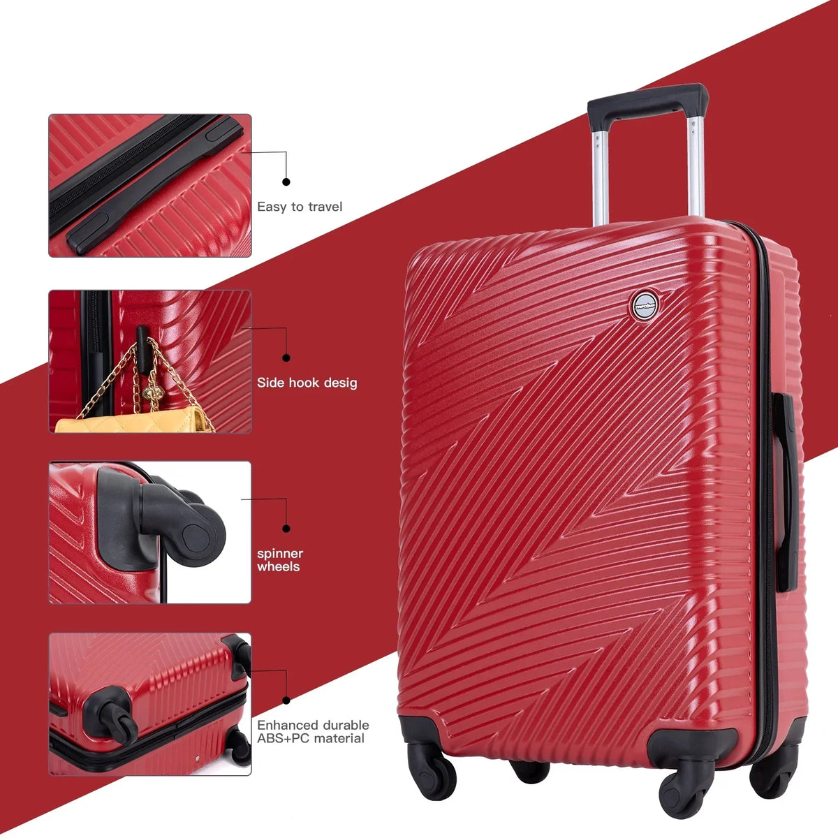 Nouveauté 2026 – Ensemble de 3 valises Tripcomp , valise rigide légère à roulettes multidirectionnelles 20 po, 24 po, 28 po (bleu
