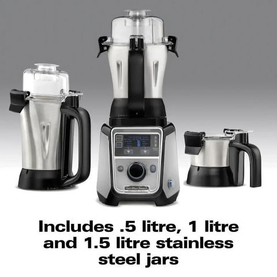 Nouveauté 2026 – Mixeur-broyeur à jus professionnel Hamilton Beach , 2,2 CV, 120 V, avec 3 bocaux en acier inoxydable, 1,5 litre, modèle 58770