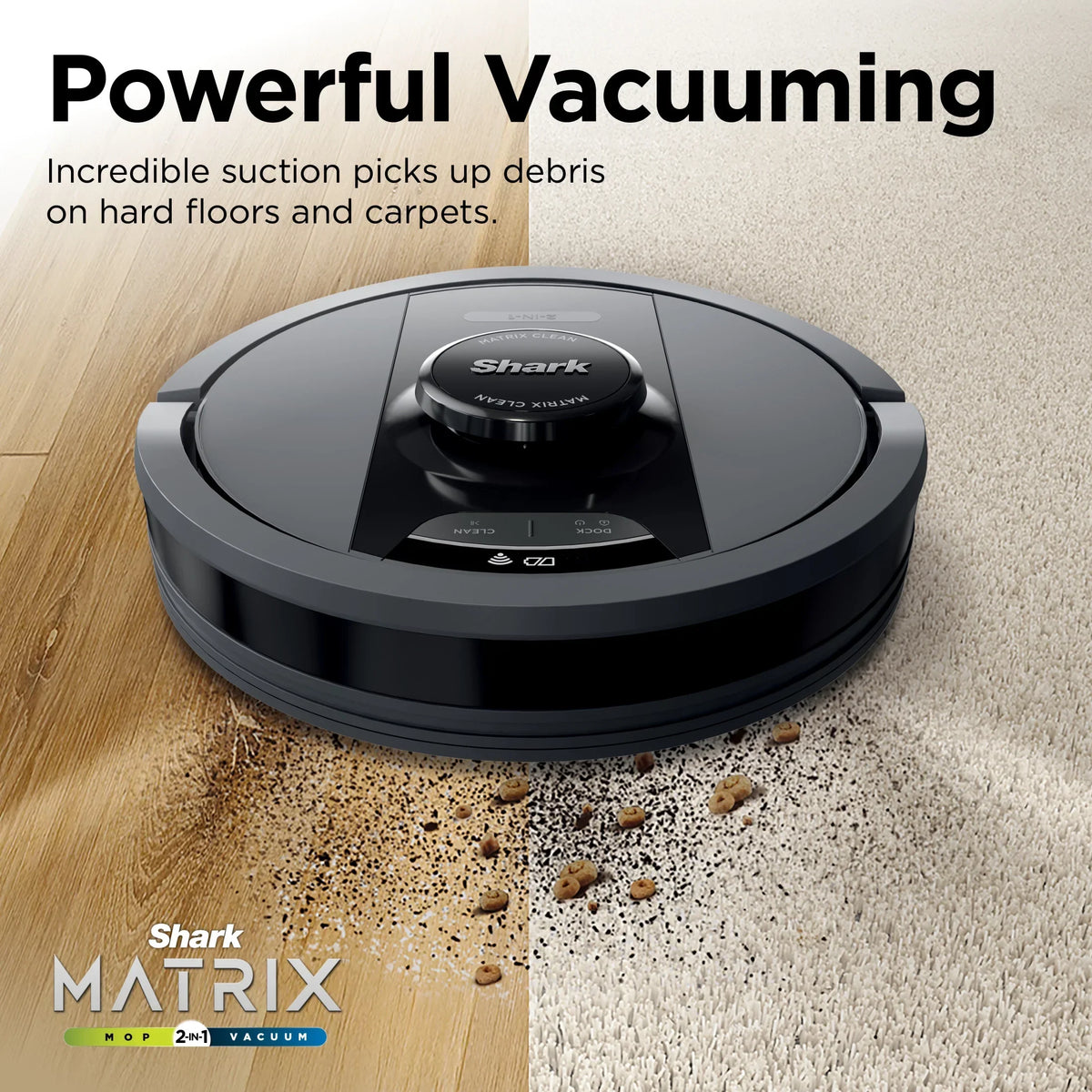 Nouveauté 2026 – Aspirateur robot laveur Shark Matrix , vidange automatique, compatible tapis et sols durs, base d'autonomie de 30 jours, cartographie précise de la maison, compatible animaux, Wi-Fi, RV2400WS