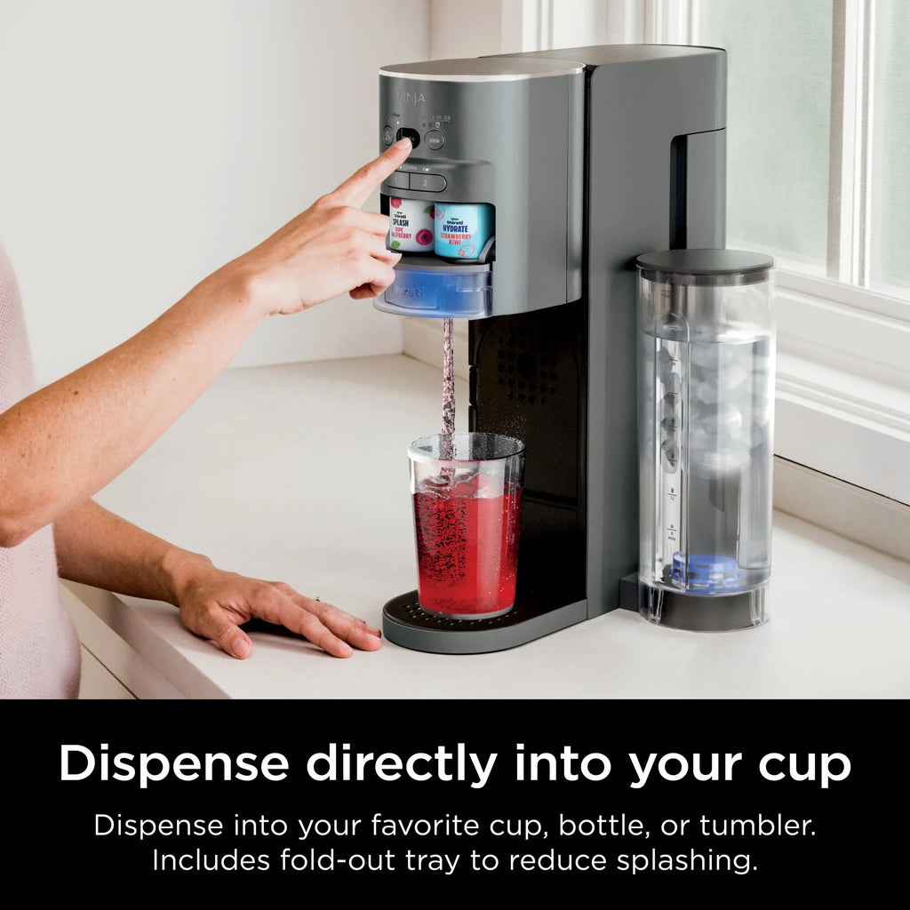 Nouveauté 2026 – Système de boissons Ninja Thirsti : kit complet de personnalisation pour boissons plates et gazeuses avec cartouche de CO2, arômes et réservoir de 1,4 litre