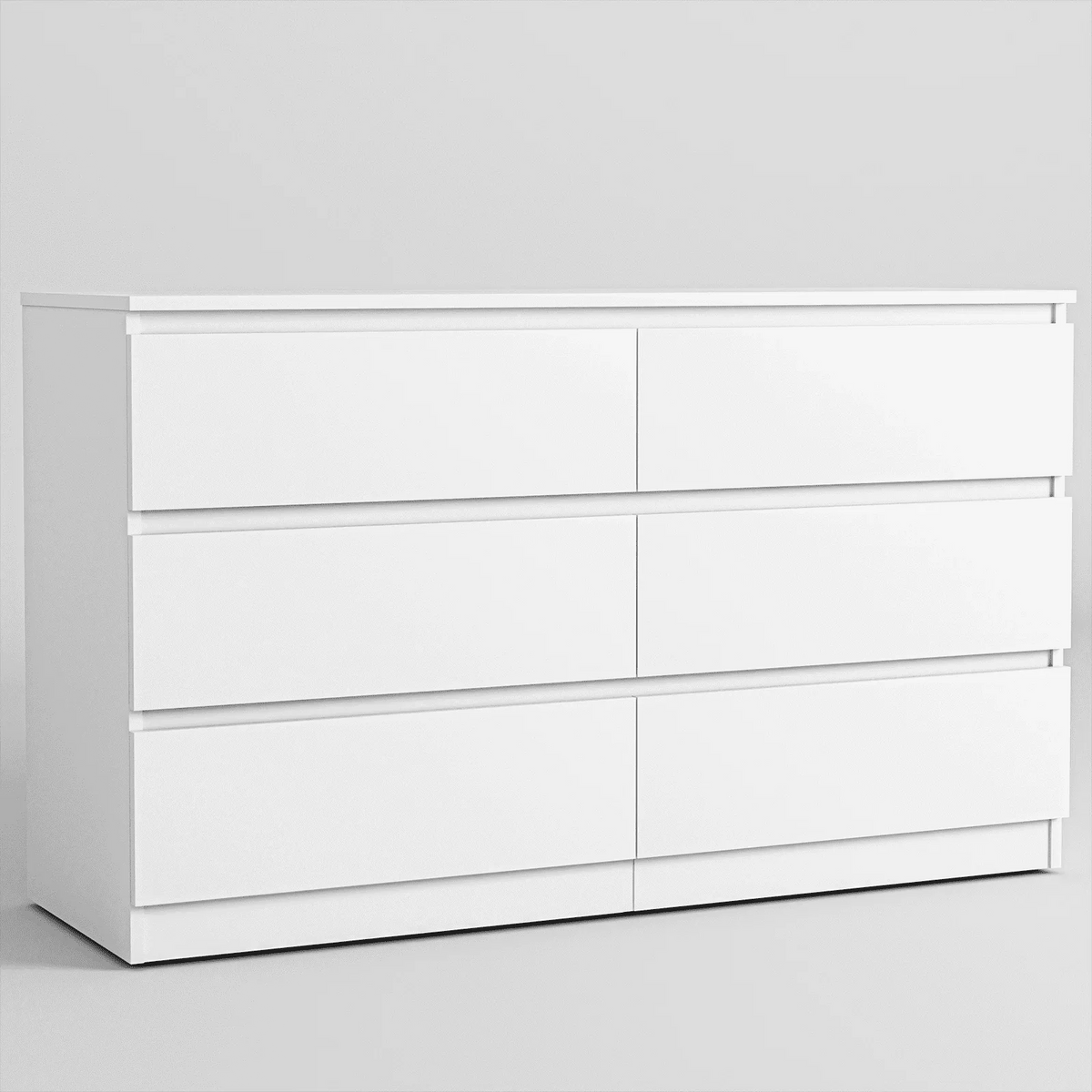 Nouveauté 2026 – Commode Resenkos moderne style milieu du siècle, 6 tiroirs, large, pour chambre à coucher, grise