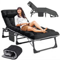 Nouveauté 2026 – Chaise longue MOPHOTO avec matelas, supportant jusqu'à 200 kg, lit de camp portable et robuste, réglable, idéal pour le camping, la piscine, la plage et la terrasse